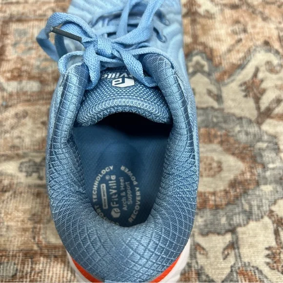 Fitville Running Shoes Women 7M Wide Width FlowCore V2 Sky Blue Knit Heel Arch - Picture 10 of 13